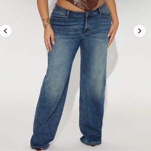 Classic Blue low rise wide leg Jeans